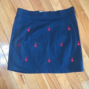 NWT Block Island Brand Block Island Navy with Red Logo Mini Skirt - Medium